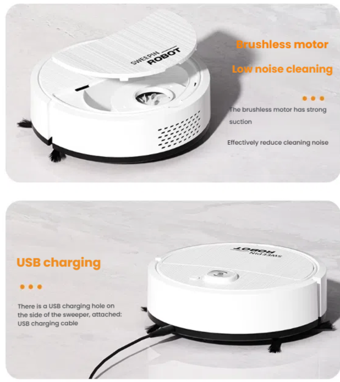 Smart USB Rechargeable Robot Vacuum Cleaner – Effortless Everyday Cleaning